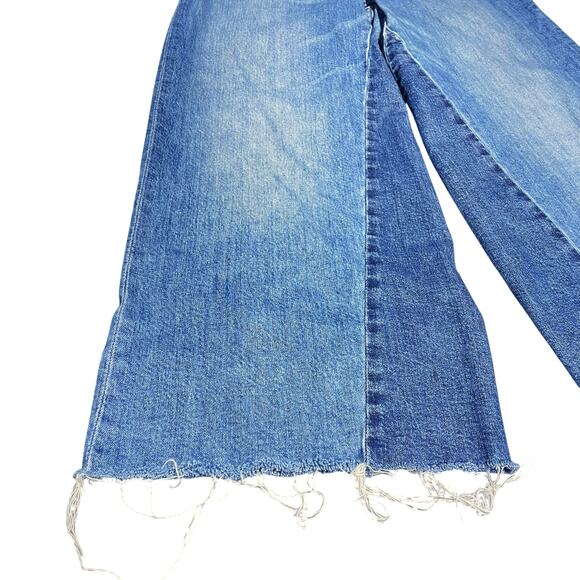 MADEWELL Wide-Leg Crop Jeans Gusset Edition in Jerry Two-Tone Wash Size 26 - Picture 4 of 10